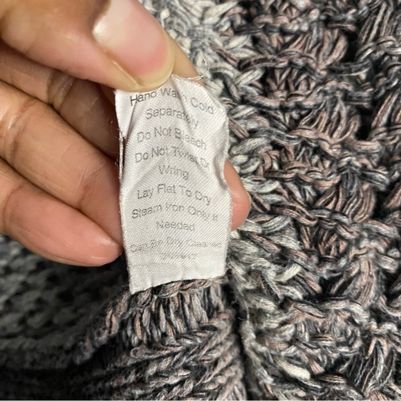 Cabi Women's Gray Boho Cable Knit Open Front Long Sleeve Cardigan - Picture 7 of 8